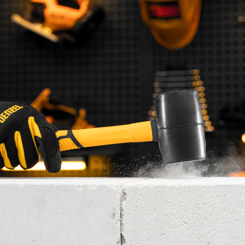 Киянка резиновая, 450 г, черная, фибергласовая рукоятка c TPR покрытием Denzel по ценам производителя в Челябинске с доставкой по всей России