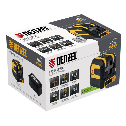 Лазерный уровень LX 03 Green, 30 м, 520 нм, резьба 1/4" Denzel по ценам производителя в Челябинске с доставкой по всей России