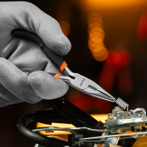 Длинногубцы прямые Mini, 130 мм, никелированные, авторазжим Sparta по ценам производителя в Челябинске с доставкой по всей России