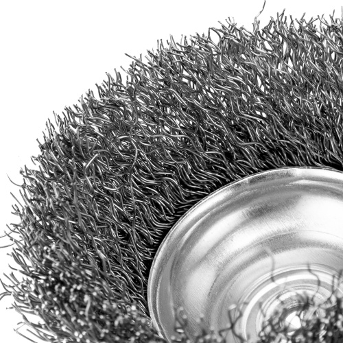 Щетка для дрели, 65 мм, "чашка" со шпилькой, витая проволока Сибртех по ценам производителя в Челябинске с доставкой по всей России