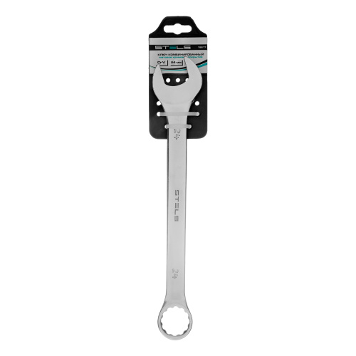 Ключ комбинированный, 24 мм, CrV, матовый хром Stels по ценам производителя в Челябинске с доставкой по всей России