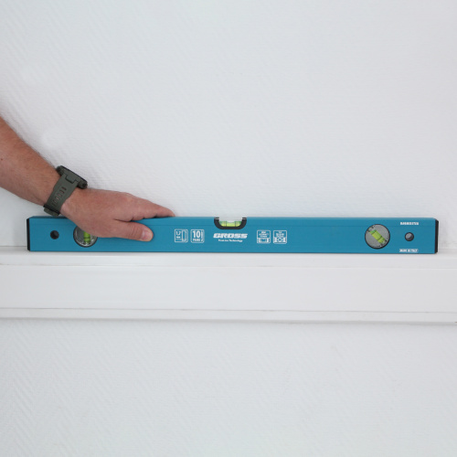 Уровень алюминиевый усиленный, 600 мм, 3 глазка Gross по ценам производителя в Челябинске с доставкой по всей России