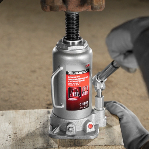 Домкрат гидравлический бутылочный, 15 т, высота подъема 230-460 мм Matrix по ценам производителя в Челябинске с доставкой по всей России