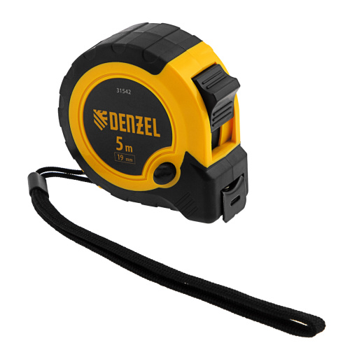 Рулетка 5м х 19мм, двухкомп. корпус, кнопка-пауза Denzel по ценам производителя в Челябинске с доставкой по всей России