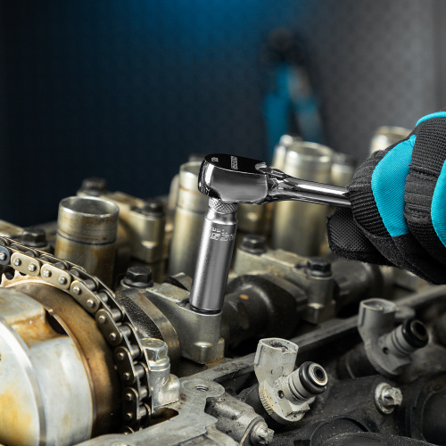 Ключ-трещотка 1/4", CrV, 120 зубьев, цельнометаллический, хром Gross по ценам производителя в Челябинске с доставкой по всей России