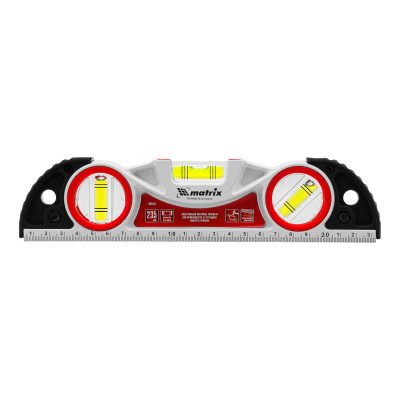 Уровень алюминиевый литой, фрезерованный, 3 глазка, две ударные площадки, 235 мм Matrix по ценам производителя в Челябинске с доставкой по всей России