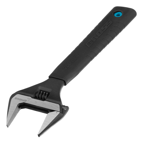 Ключ разводной, 200 мм, CrV, тонкие губки, защитные насадки Gross по ценам производителя в Челябинске с доставкой по всей России