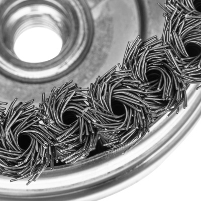 Щетка для УШМ Heavy Duty, 100 мм, М14, "чашка", крученая проволока 0.5 мм Matrix по ценам производителя в Челябинске с доставкой по всей России