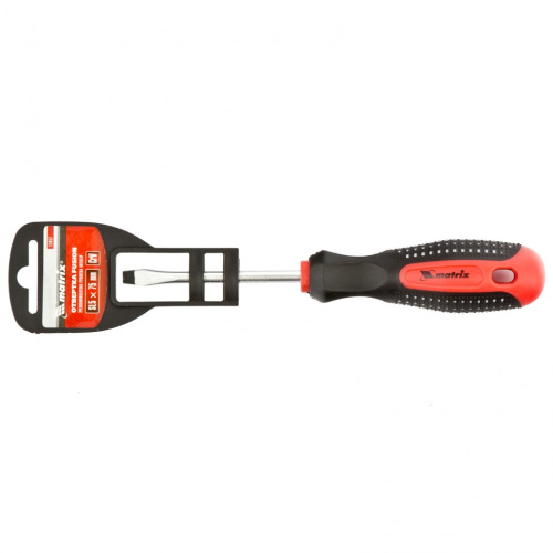 Отвертка Fusion, SL5 х 75 мм, CrV, трехкомпонентная рукоятка "Anti slip" Matrix по ценам производителя в Челябинске с доставкой по всей России