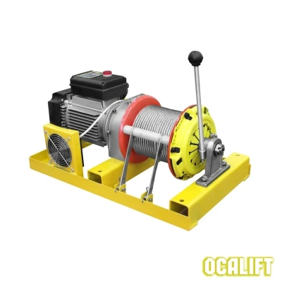 Лебёдка строительная OCALIFT TSA-CL 300/600кг 60м 220в СВОБОДНЫЙ спуск (алюминиевый корпус)