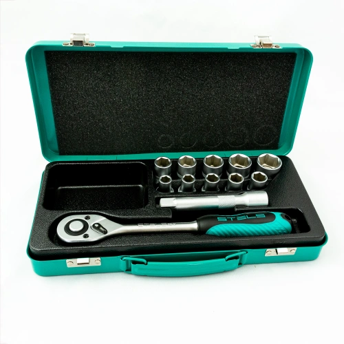 Набор торцевых головок, 1/2, головки 10 - 24 мм, с трещоточным ключом, 12 предметов Stels по ценам производителя в Челябинске с доставкой по всей России