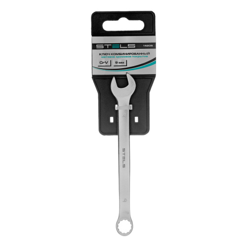 Ключ комбинированный, 9 мм, CrV, матовый хром Stels по ценам производителя в Челябинске с доставкой по всей России