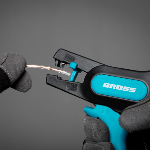 Щипцы для зачистки электропроводов 0.2-6 мм2 (10-24 AWG) лезвие: нержавеющая сталь Gross по ценам производителя в Челябинске с доставкой по всей России