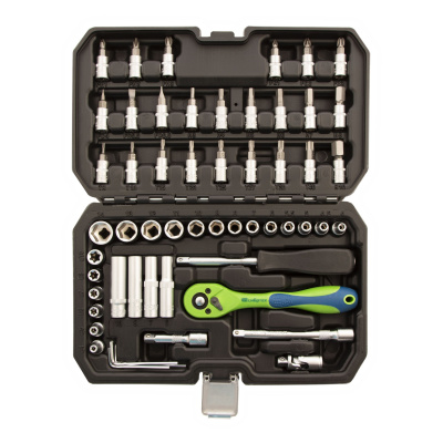 Набор инструментов 56 предметов, CrV, 1/4" Сибртех по ценам производителя в Челябинске с доставкой по всей России