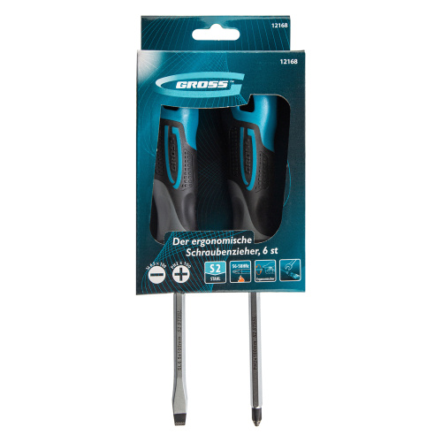 Набор отверток комбинированный 2 шт, S2, трехкомпонентная рукоятка Gross по ценам производителя в Челябинске с доставкой по всей России