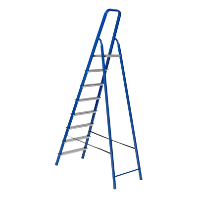 Стремянка, 8 ступеней, стальной профиль, алюминиевые ступени Сибртех по ценам производителя в Челябинске с доставкой по всей России