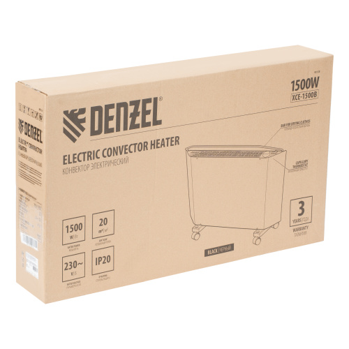 Конвектор электрический XCE-1500 B, 230 В, 1500 Вт, X-образный нагреватель Denzel по ценам производителя в Челябинске с доставкой по всей России
