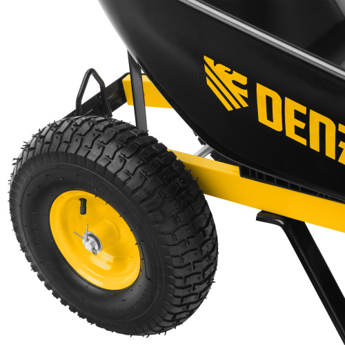 Тачка строительная, усиленная, объем 140 л, 250 кг, двухколесная, колесо 15х6.00-6 Denzel по ценам производителя в Челябинске с доставкой по всей России