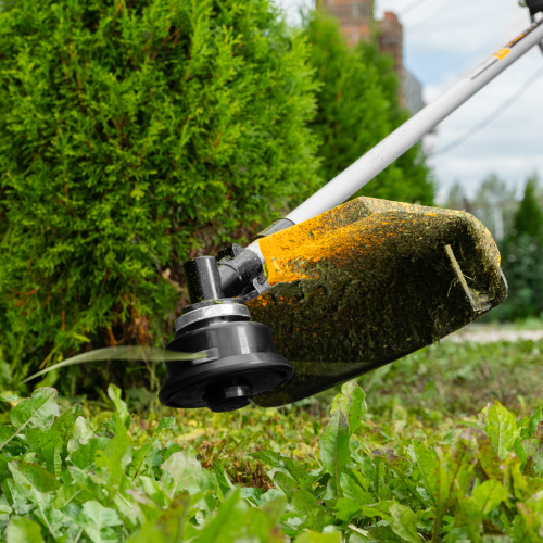 Триммер бензиновый DT-43E, 43 см3, неразъемная штанга, электростартер, состоит из 2 частей Denzel купить в Москве с доставкой по всей России | ProtosMarket.ru