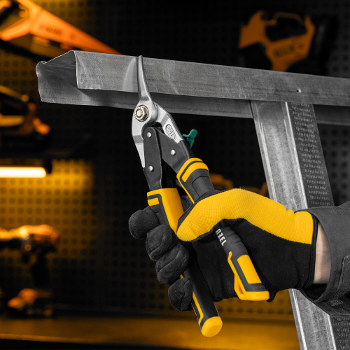 Ножницы по металлу, 270 мм, прямой и правый рез, сталь-СrMo, трехкомпонентные рукоятки Denzel по ценам производителя в Челябинске с доставкой по всей России