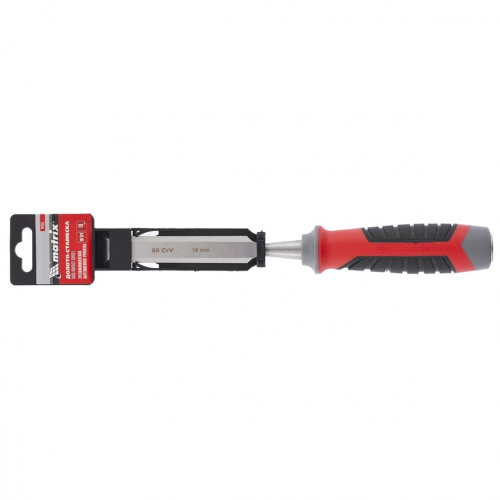 Долото-стамеска, 18 мм, 60 CrV, трехкомпонентная обрезиненная рукоятка Matrix по ценам производителя в Челябинске с доставкой по всей России