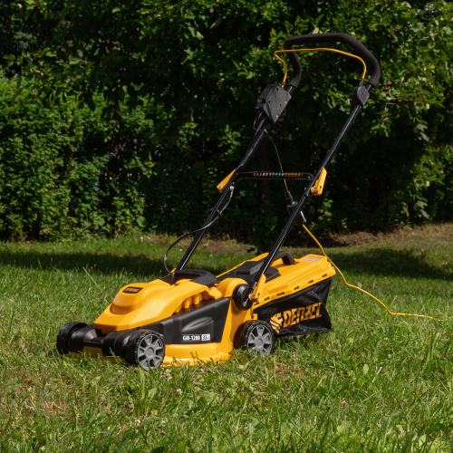 Газонокосилка электрическая GM-1200, 1200 Вт, ширина 32 см, 3 уровня, травосборник 25 л. Denzel по ценам производителя в Челябинске с доставкой по всей России