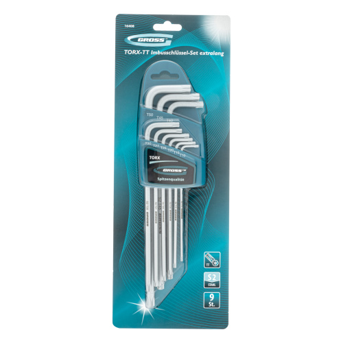 Набор ключей имбусовых Torx -TT, 9 шт: T10-T50, экстра-длинные, S2, сатинированные Gross по ценам производителя в Челябинске с доставкой по всей России