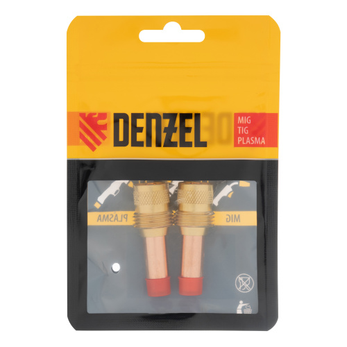 Держатель цанги с газовой линзой для электрода 2,4 мм, 2 шт Denzel по ценам производителя в Челябинске с доставкой по всей России