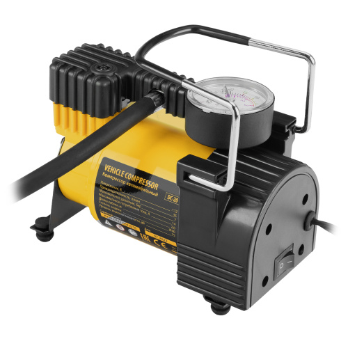 Компрессор автомобильный DС-20,12 В, 7 атм, 35 л/мин Denzel по ценам производителя в Челябинске с доставкой по всей России