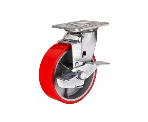 Колесо большегрузное поворотное SCpb 93 75 мм полиуретановое с тормозом (N) по ценам производителя в Челябинске с доставкой по всей России