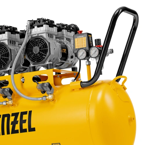 Компрессор безмасляный, малошумный  DLS 2250/100, 2250 Вт, 3x750, 100 л, 410 л/мин блок управления/ Denzel по ценам производителя в Челябинске с доставкой по всей России