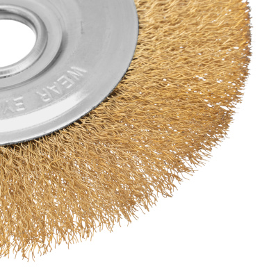 Щетка для УШМ, 150 мм, посадка 22.2 мм, плоская, латунированная витая проволока Matrix по ценам производителя в Челябинске с доставкой по всей России