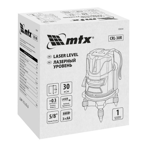 Лазерный уровень CRL-30R, 30 м, красный луч, батарейки, резьба 5/8" MTX по ценам производителя в Челябинске с доставкой по всей России