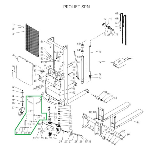 Ручка в сборе для штабелеров SPN по ценам производителя в Челябинске с доставкой по всей России