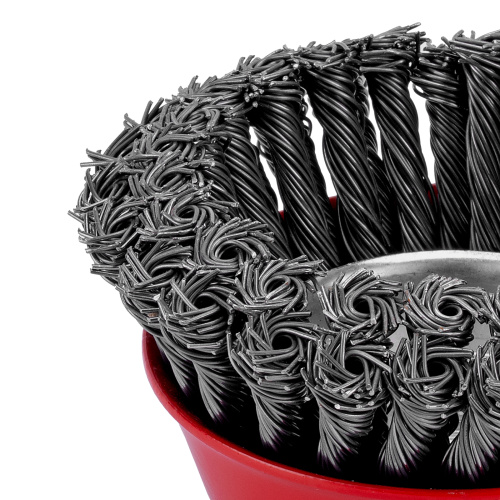 Щетка для УШМ, 125 мм, М14, "чашка", двухрядная, крученая проволока 0.8 мм Matrix по ценам производителя в Челябинске с доставкой по всей России