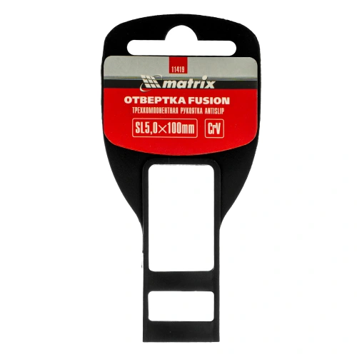 Отвертка Fusion, SL5 х 100 мм, CrV, трехкомпонентная рукоятка "Anti slip" Matrix по ценам производителя в Челябинске с доставкой по всей России