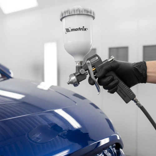 Набор пневмоинструмента, 5 предметов, быстросъемное соединение, краскораспылитель с верхним бачком Matrix по ценам производителя в Челябинске с доставкой по всей России