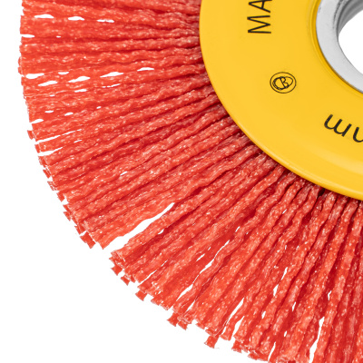 Щетка для УШМ, 125 мм, Плоская, нейлоновая щетина, посадка 22,2 мм Denzel по ценам производителя в Челябинске с доставкой по всей России