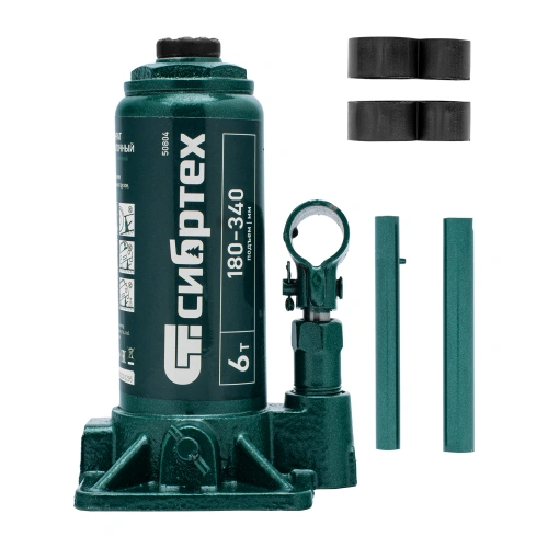 Домкрат гидравлический бутылочный, 6 т, 180-340 мм Сибртех по ценам производителя в Челябинске с доставкой по всей России