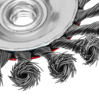 Щетка для УШМ, 125 мм, М14, "тарелка", крученая проволока 0.5 мм Matrix по ценам производителя в Челябинске с доставкой по всей России