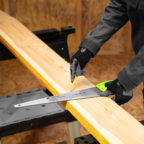 Ножовка по дереву"Зубец" для точных пильных работ, 450 мм, каленый зуб 2D, 14 TPI, двухкомпонентная рукоятка Сибртех по ценам производителя в Челябинске с доставкой по всей России