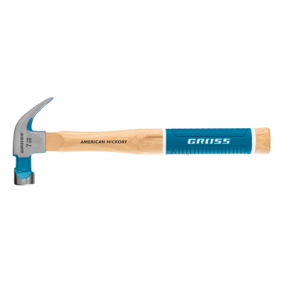 Молоток-гвоздодер, 200 г, угол 45, магнит, обрезиненная рукоятка American hickory GROSS по ценам производителя в Челябинске с доставкой по всей России