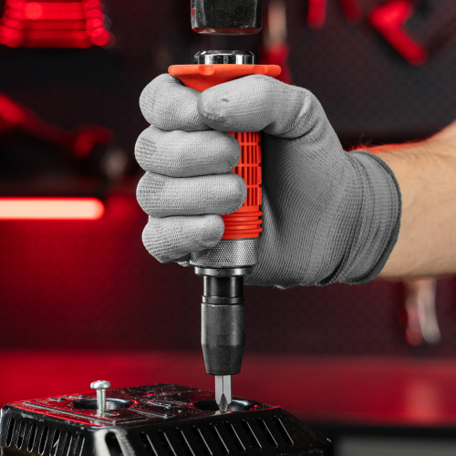 Отвертка ударно-поворотная 1/2, набор бит, 6 шт, обрезиненная ручка, пластиковый бокс Matrix по ценам производителя в Челябинске с доставкой по всей России