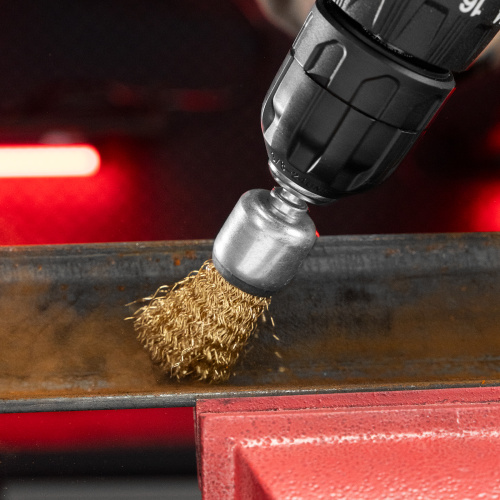 Набор щеток для дрели, 3 шт, 1 плоская, 50 мм, 2 "чашки", 25-50 мм, со шпильками Matrix по ценам производителя в Челябинске с доставкой по всей России