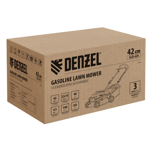 Газонокосилка бензиновая GLD-420, 146 см3, ширина 42 см, 40 л Denzel по ценам производителя в Челябинске с доставкой по всей России