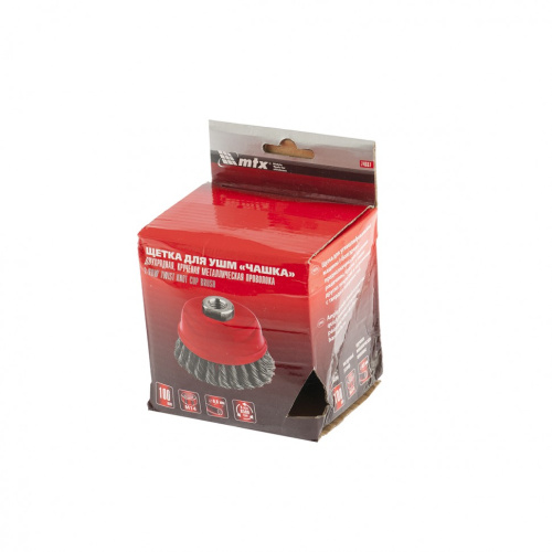 Щетка для УШМ, 100 мм, М14, "чашка", двухрядная, крученая проволока 0.8 мм Matrix по ценам производителя в Челябинске с доставкой по всей России