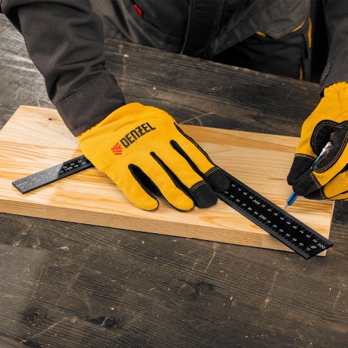 Угольник, 200 х 300 мм, алюминиевый, лазерная гравировка Denzel по ценам производителя в Челябинске с доставкой по всей России