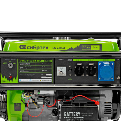 Генератор бензиновый БС-6500Э, 5.5 кВт, 230В, четырехтактный, 25 л, электростартер Сибртех по ценам производителя в Челябинске с доставкой по всей России