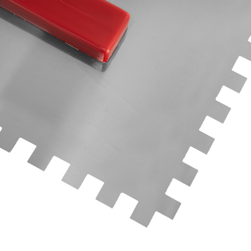 Гладилка стальная, 280 x 130 мм, зеркальная полировка, пластмастмассовая ручка, зуб 8 x 8 мм Matrix по ценам производителя в Челябинске с доставкой по всей России