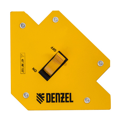 Фиксатор магнитный отключаемый для сварочных работ усилие 30 LB, 45х90х135 град. Denzel по ценам производителя в Челябинске с доставкой по всей России
